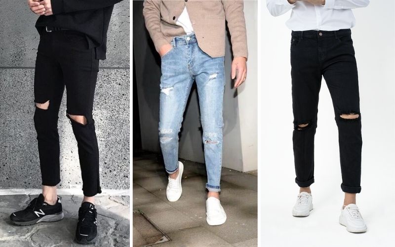 Jeans rách gối giúp tăng sự nam tính